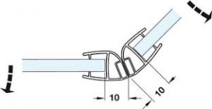 Ron cửa kính nam châm trắng 135° cho kính dày 8-10mm Hafele 950.50.036